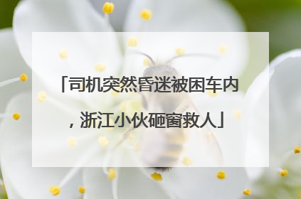 司机突然昏迷被困车内，浙江小伙砸窗救人