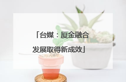 台媒：厦金融合发展取得新成效