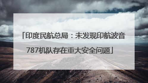 印度民航总局：未发现印航波音787机队存在重大安全问题