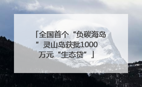 全国首个“负碳海岛”灵山岛获批1000万元“生态贷”