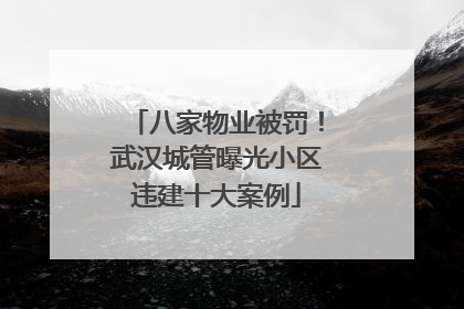 八家物业被罚！武汉城管曝光小区违建十大案例