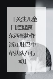 关注儿童口腔健康 东西部协作浙江驻巴中帮扶队在行动
