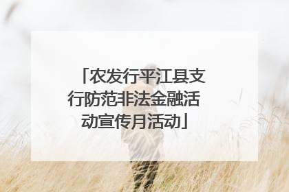 农发行平江县支行防范非法金融活动宣传月活动