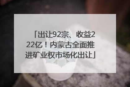 出让92宗、收益222亿！内蒙古全面推进矿业权市场化出让