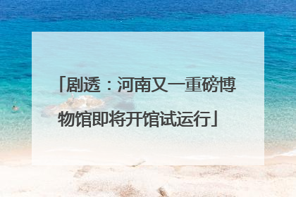剧透：河南又一重磅博物馆即将开馆试运行