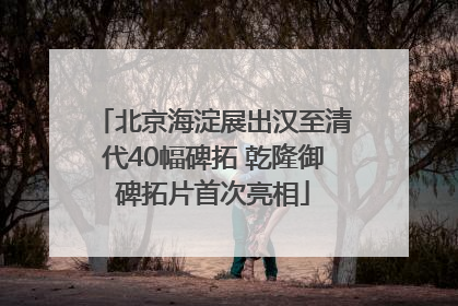 北京海淀展出汉至清代40幅碑拓 乾隆御碑拓片首次亮相