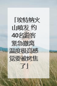 埃特纳火山喷发 约40名游客紧急撤离 温度极高感觉要被烤焦了