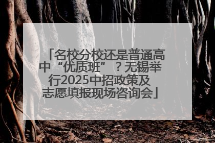名校分校还是普通高中“优质班”？无锡举行2025中招政策及志愿填报现场咨询会