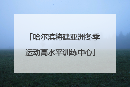 哈尔滨将建亚洲冬季运动高水平训练中心