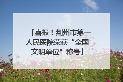 喜报！荆州市第一人民医院荣获“全国文明单位”称号