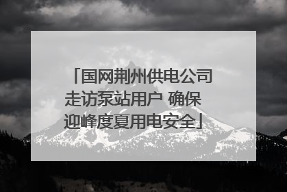 国网荆州供电公司走访泵站用户 确保迎峰度夏用电安全