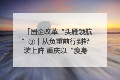 国企改革“头雁领航”③｜从负重前行到轻装上阵 重庆以“瘦身”谋“健体”