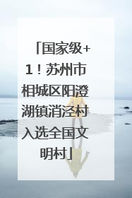 国家级+1！苏州市相城区阳澄湖镇消泾村入选全国文明村