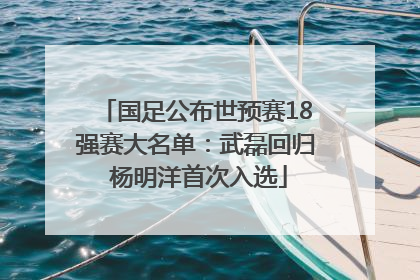 国足公布世预赛18强赛大名单：武磊回归 杨明洋首次入选