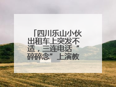 四川乐山小伙出租车上突发不适，三连电话“碎碎念”上演教科书式自救