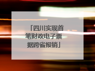 四川实现首笔财政电子票据跨省报销