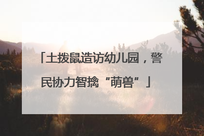 土拨鼠造访幼儿园，警民协力智擒“萌兽”