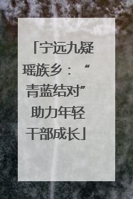 宁远九疑瑶族乡：“青蓝结对” 助力年轻干部成长