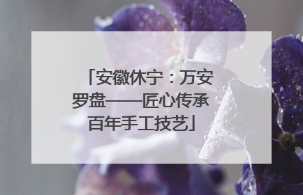 安徽休宁：万安罗盘——匠心传承百年手工技艺
