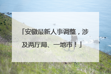 安徽最新人事调整，涉及两厅局、一地市！