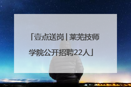 壹点送岗│莱芜技师学院公开招聘22人