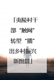 夷陵村干部“触网”转型“播”出乡村振兴新图景