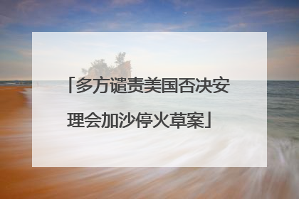 多方谴责美国否决安理会加沙停火草案