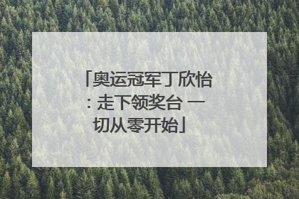 奥运冠军丁欣怡：走下领奖台 一切从零开始
