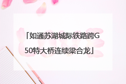 如通苏湖城际铁路跨G50特大桥连续梁合龙