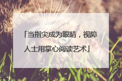 当指尖成为眼睛，视障人士用掌心阅读艺术