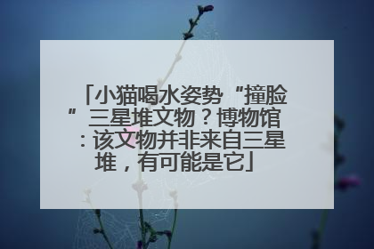 小猫喝水姿势“撞脸”三星堆文物？博物馆：该文物并非来自三星堆，有可能是它