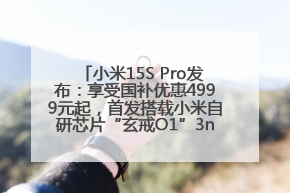 小米15S Pro发布：享受国补优惠4999元起，首发搭载小米自研芯片“玄戒O1”3nm旗舰处理器