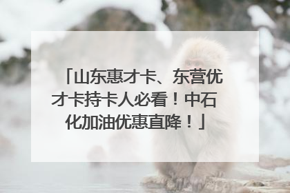 山东惠才卡、东营优才卡持卡人必看！中石化加油优惠直降！