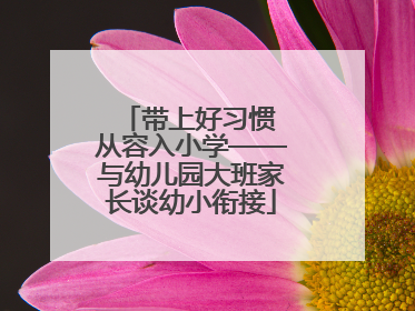 带上好习惯 从容入小学——与幼儿园大班家长谈幼小衔接