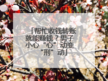 帮忙收钱转账就能赚钱？男子小心“心”动变“刑”动