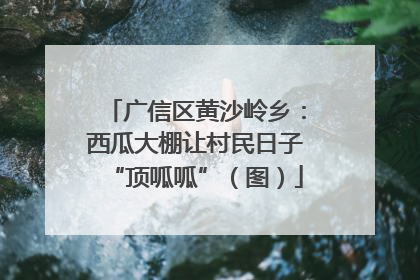 广信区黄沙岭乡：西瓜大棚让村民日子“顶呱呱”（图）