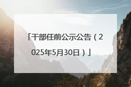 干部任前公示公告（2025年5月30日）