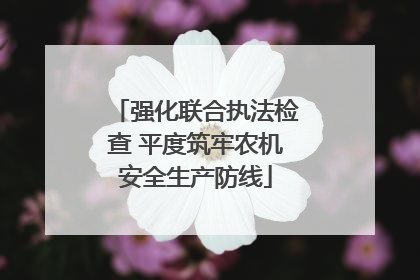 强化联合执法检查 平度筑牢农机安全生产防线