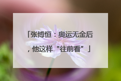 张博恒：奥运无金后，他这样“往前看”