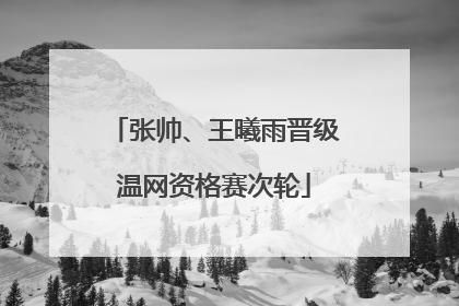 张帅、王曦雨晋级温网资格赛次轮