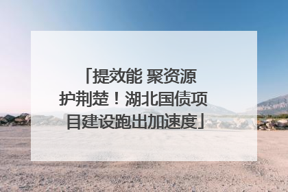 提效能 聚资源 护荆楚！湖北国债项目建设跑出加速度