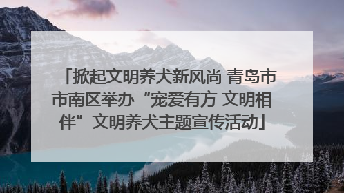 掀起文明养犬新风尚 青岛市市南区举办“宠爱有方 文明相伴”文明养犬主题宣传活动