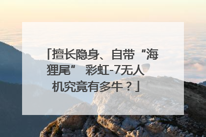 擅长隐身、自带“海狸尾” 彩虹-7无人机究竟有多牛？