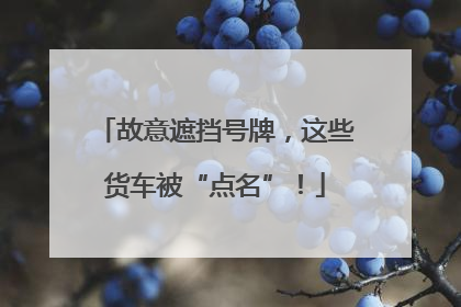 故意遮挡号牌，这些货车被“点名”！