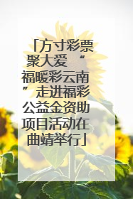 方寸彩票聚大爱 “福暖彩云南”走进福彩公益金资助项目活动在曲靖举行