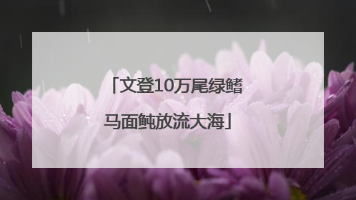 文登10万尾绿鳍马面鲀放流大海