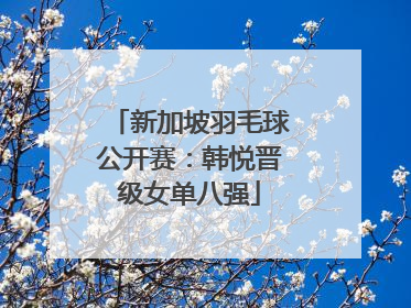 新加坡羽毛球公开赛：韩悦晋级女单八强