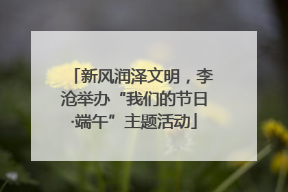 新风润泽文明，李沧举办“我们的节日·端午”主题活动