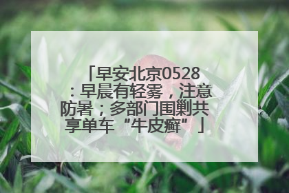 早安北京0528：早晨有轻雾，注意防暑；多部门围剿共享单车“牛皮癣”