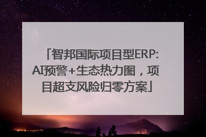 智邦国际项目型ERP:AI预警+生态热力图，项目超支风险归零方案